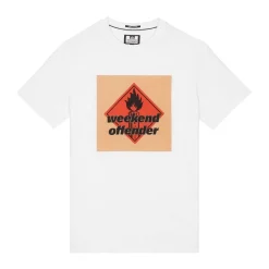 Weekend Offender Blue Line Graphic T-Shirt in White