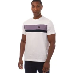 Weekend Offender Mens Crossword Colour Block T-Shirt in White