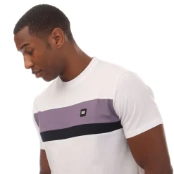 Weekend Offender Mens Crossword Colour Block T-Shirt in White