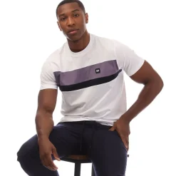 Weekend Offender Mens Crossword Colour Block T-Shirt in White