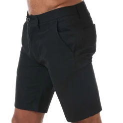 Weekend Offender Mens Dillenger Cotton Twill Chino Shorts in Black