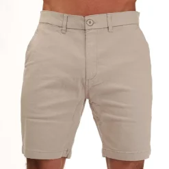 Weekend Offender Mens Dillenger Cotton Twill Chino Shorts in Stone