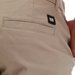 Weekend Offender Mens Dillenger Cotton Twill Chino Shorts in Stone