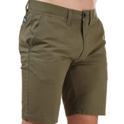 Weekend Offender Mens Dillenger Cotton Twill Chino Shorts in Khaki