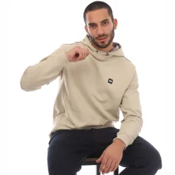 Weekend Offender Mens Justify Check Trim Hoody in Stone