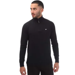 Weekend Offender Mens Paraguay 1/4 Zip Knit in Navy