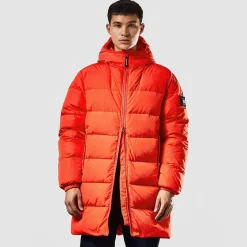 Weekend Offender Sapporo Longline Down Jacket in Orange