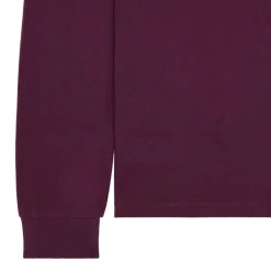 Weekend Offender Walker Check Collar Long Sleeve Polo Shirt in Berry