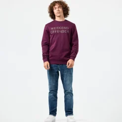 Weekend Offender Warwick Crewneck Sweatshirt in Berry