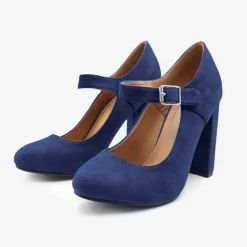 Wheres That From Block High Heel Pumps in Navy