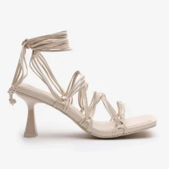 Wheres That From High Strappy Heels in Cream