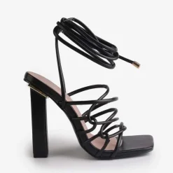 Wheres That From High Strappy Heels in Black