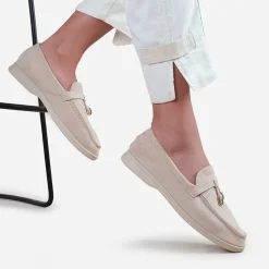 Wheres That From Suede Loafer in Cream