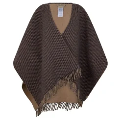 Woolrich V-Neck Wool Cape in Black