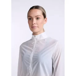 2XU Ultralight High Neck Long Windbreaker Jacket in White