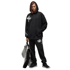 Y-3 Graphic French Terry Hoodie in Black