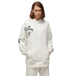 Y-3 Graphic French Terry Hoodie in Off White
