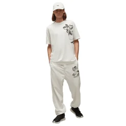 Y-3 Graphic French Terry Joggers in Off White
