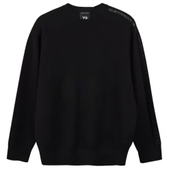 Y-3 Logo Knit Crewneck Sweatshirt in Black