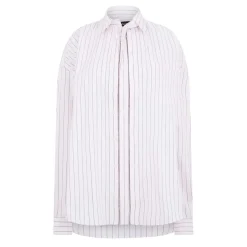 Y Project Oversize Hook And Eye Placket Stripe Shirt in Pink