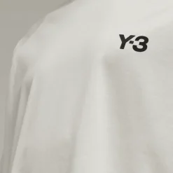 Y-3 3-Stripes Long Sleeve T-Shirt in Off White