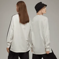 Y-3 3-Stripes Long Sleeve T-Shirt in Off White