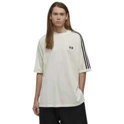 Y-3 3-Stripes SS T-Shirt in White Black