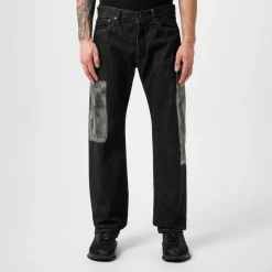 Yohji Yamamoto Patchwork Denim Jeans in Black