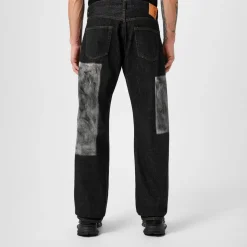 Yohji Yamamoto Patchwork Denim Jeans in Black
