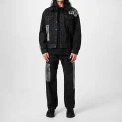 Yohji Yamamoto Patchwork Denim Jeans in Black